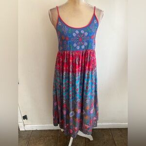 natural life boho floral midi dress size medium